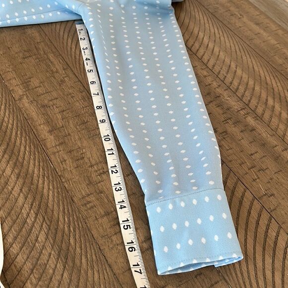 Groovy 70s 200% Poly Tunic Length Shirt Iridescent Buttons. Brady Bunch Vibe - Picture 11 of 16